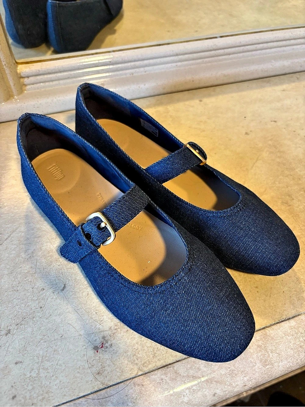 fitflop Delicato Denim Mary Jane Flats Blue